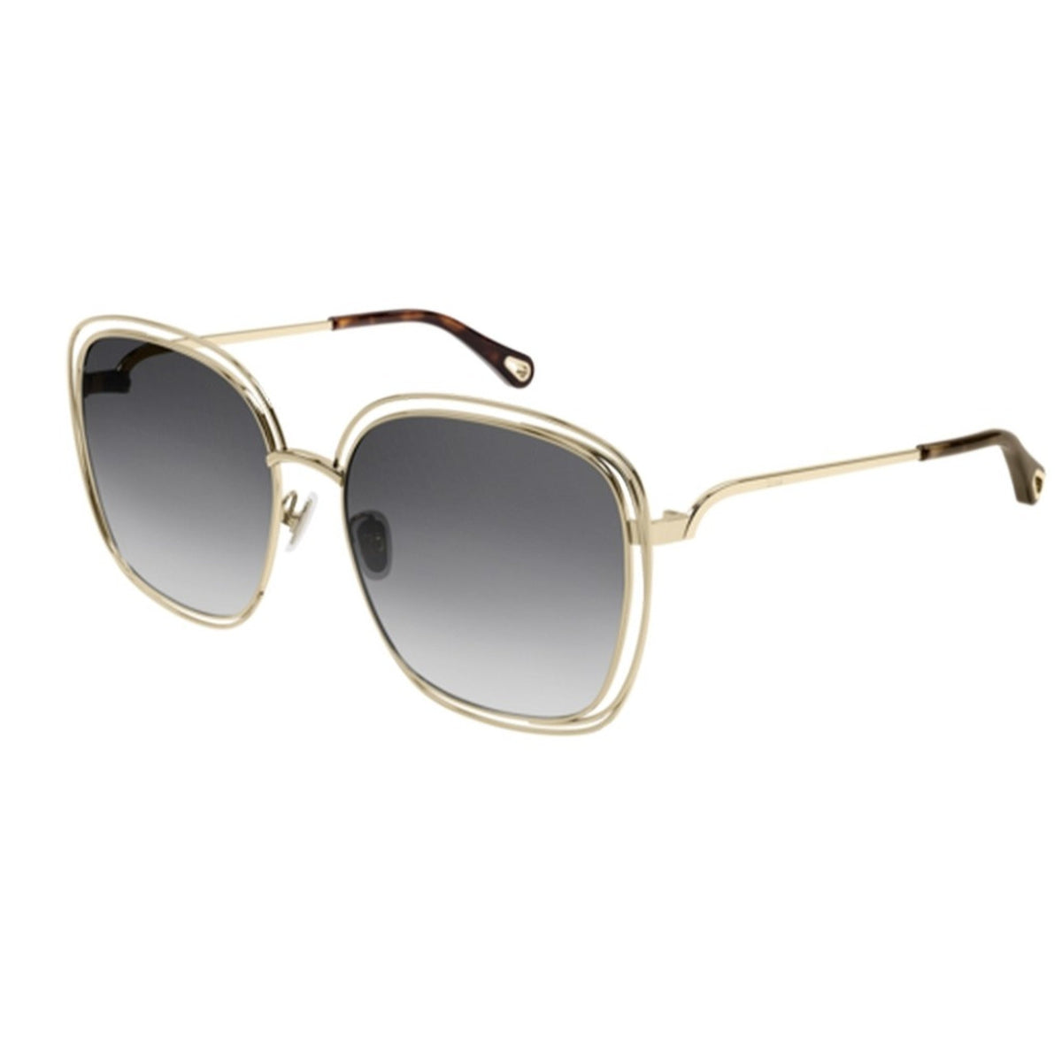 Chloé Women's Sunglasses Fall Winter 2021 Gold Grey Nylon Nylon Light CH0077SK 001