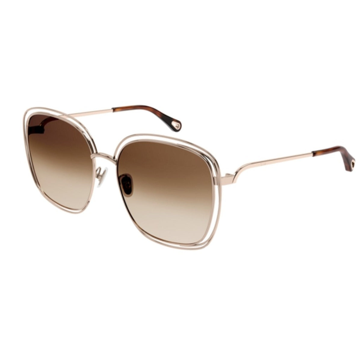 Chloé Women's Sunglasses Fall Winter 2021 Gold Brown Nylon Nylon Red CH0077SK 002