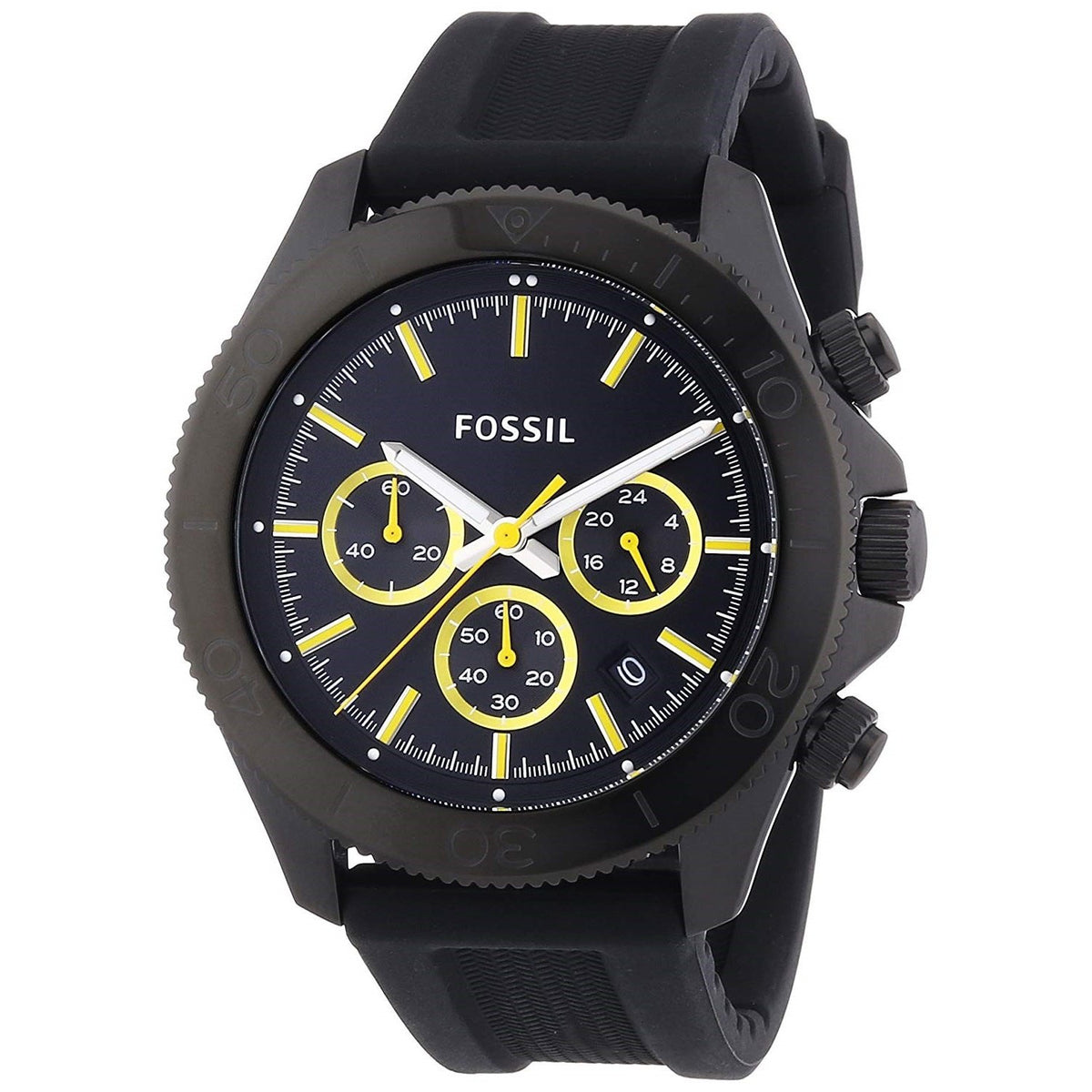 Fossil Men's CH2870 Retro Traveler Chronograph Black Rubber Watch