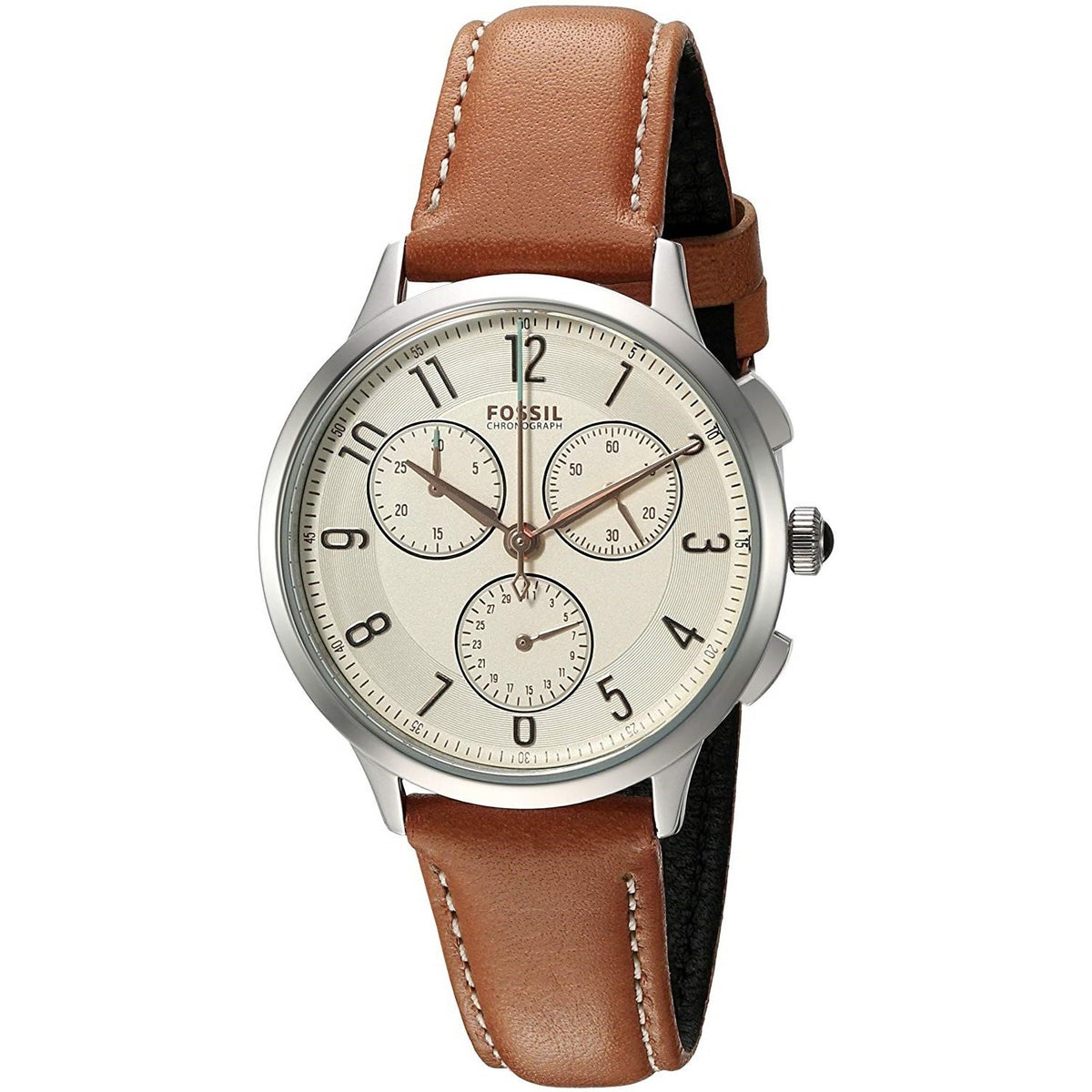 Fossil Women's CH3014 Abilene Chronograph Brown Leather Watch