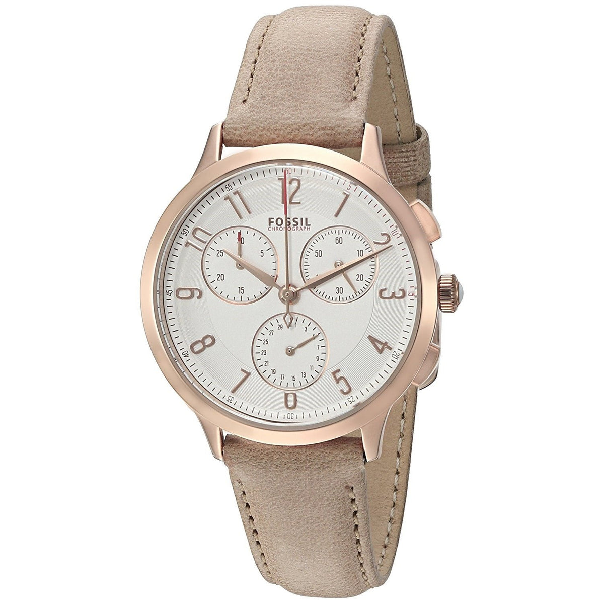 Fossil Women's CH3016 Abilene Chronograph Brown Leather Watch