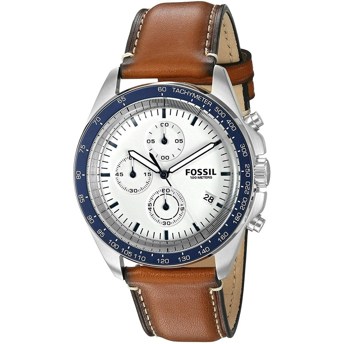 Fossil Men's CH3029 Sport 54 Chronograph Brown Leather Watch