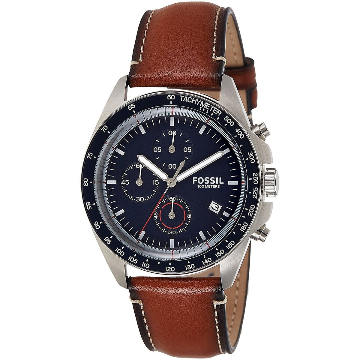 Fossil Men's CH3039 Sport 54 Multi-Function Brown Leather Watch