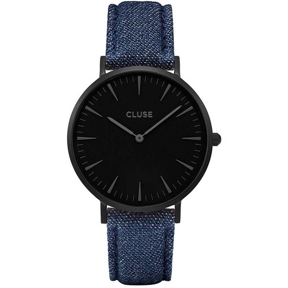 Cluse Women&#39;s CL18507 La Boheme Blue Denim and Leather Watch