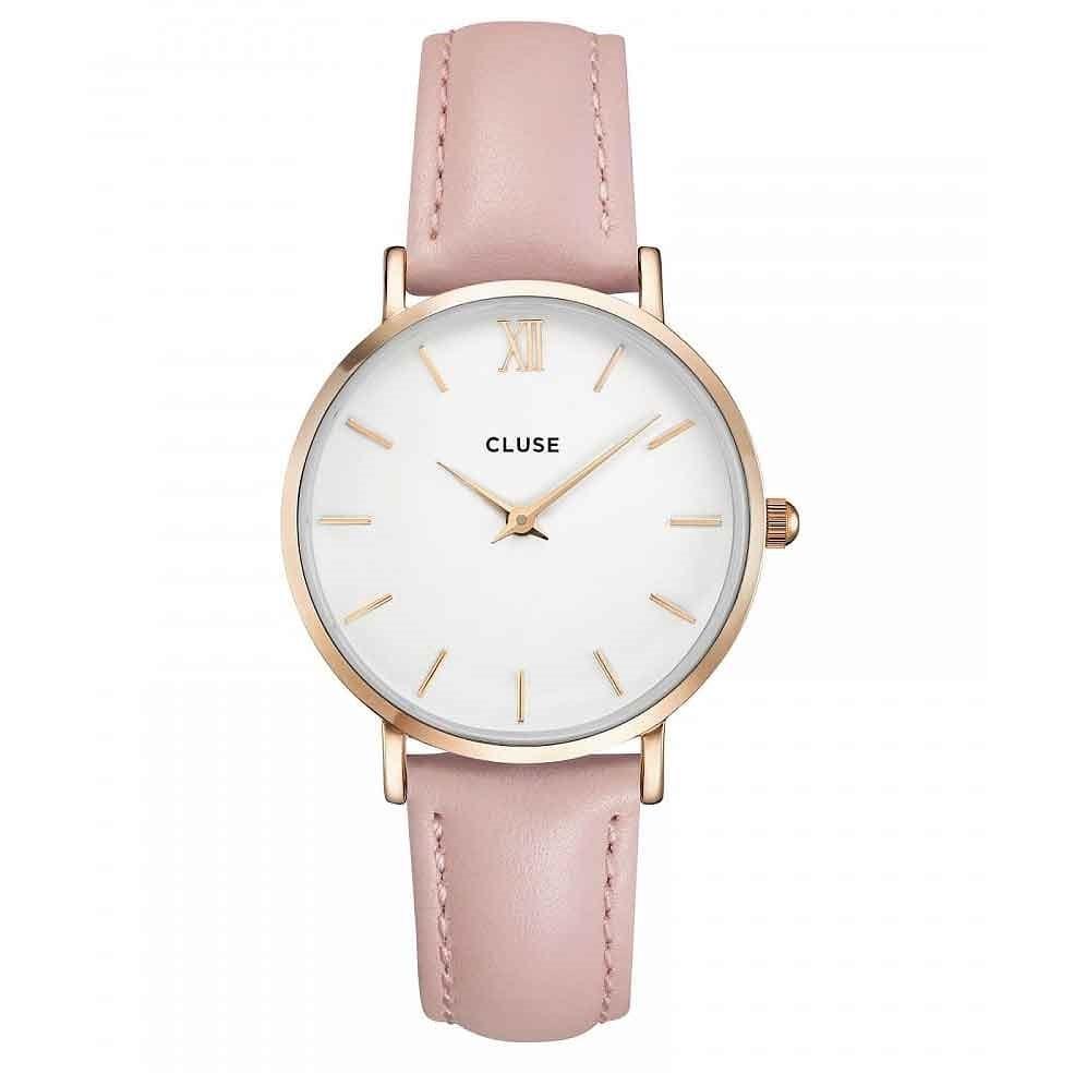 Cluse Women&#39;s CL30001 Minuit Pink Leather Watch