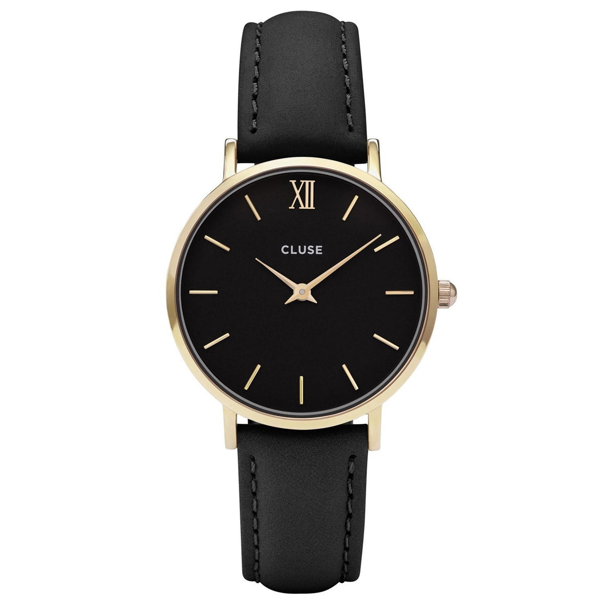 Cluse Women&#39;s CL30004 Minuit Black Leather Watch
