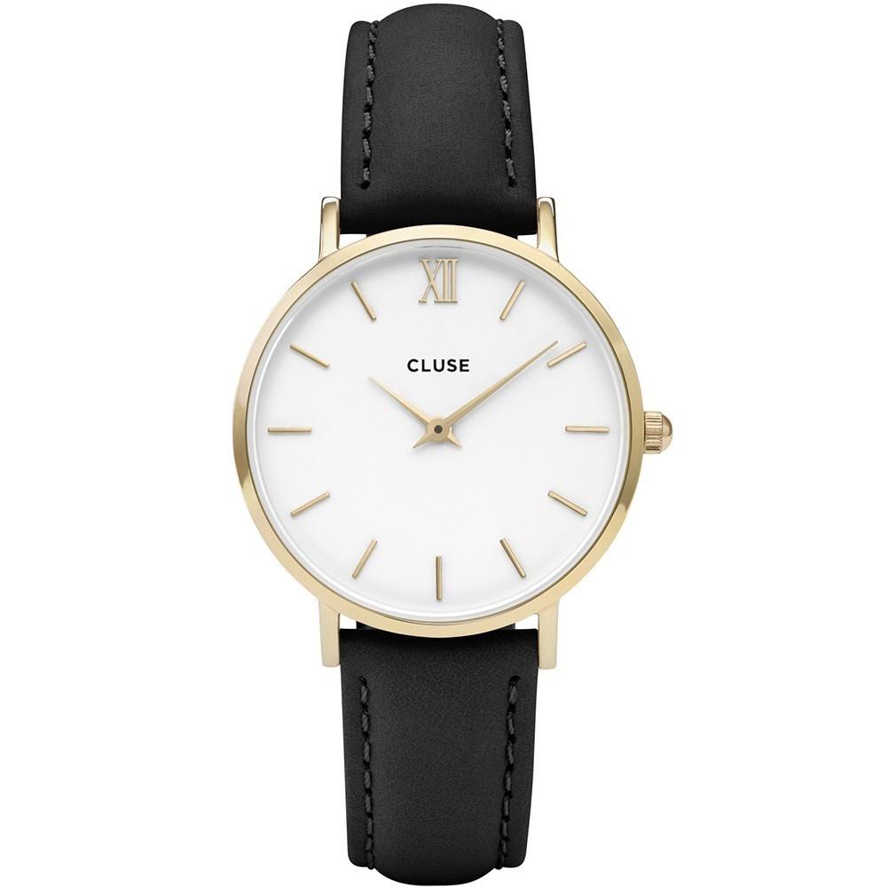 Cluse Women&#39;s CL30019 Minuit Black Leather Watch