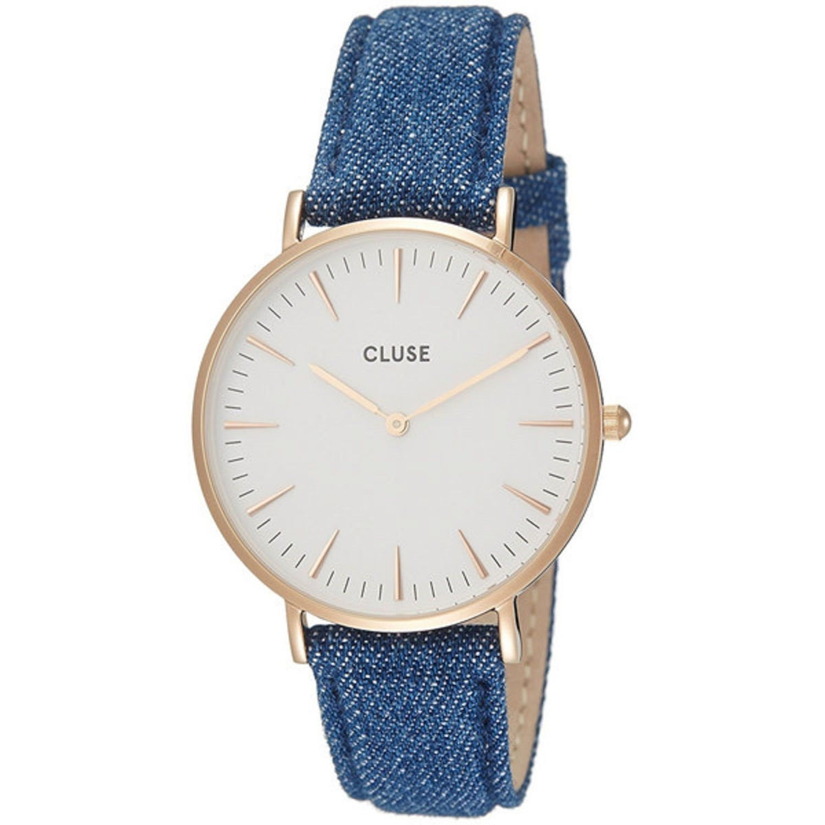 Cluse Women&#39;s CL30029 Minuit Blue Denim and Leather Watch