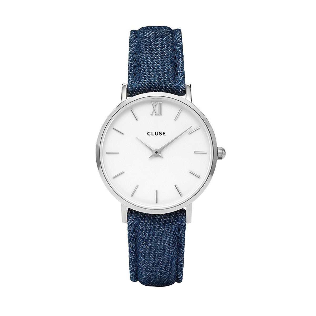 Cluse Women&#39;s CL30030 Minuit Blue Denim and Leather Watch