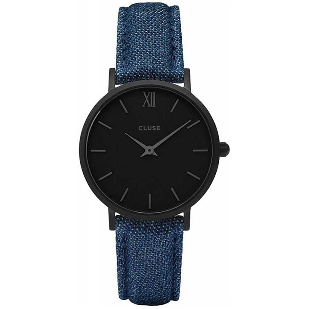 Cluse Women&#39;s CL30031 Minuit Blue Denim and Leather Watch