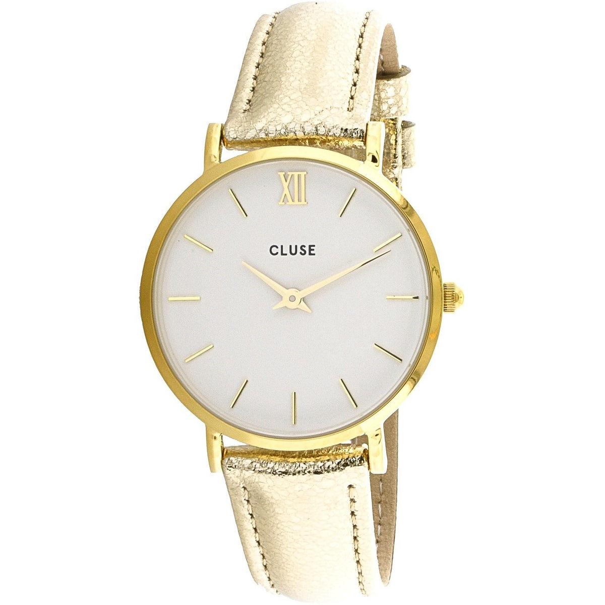 Cluse Women&#39;s CL30036 Minuit Gold-Tone Leather Watch