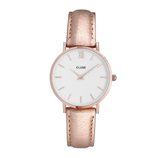 Cluse Women's CL30038 Minuit Rose-Tone Leather Watch