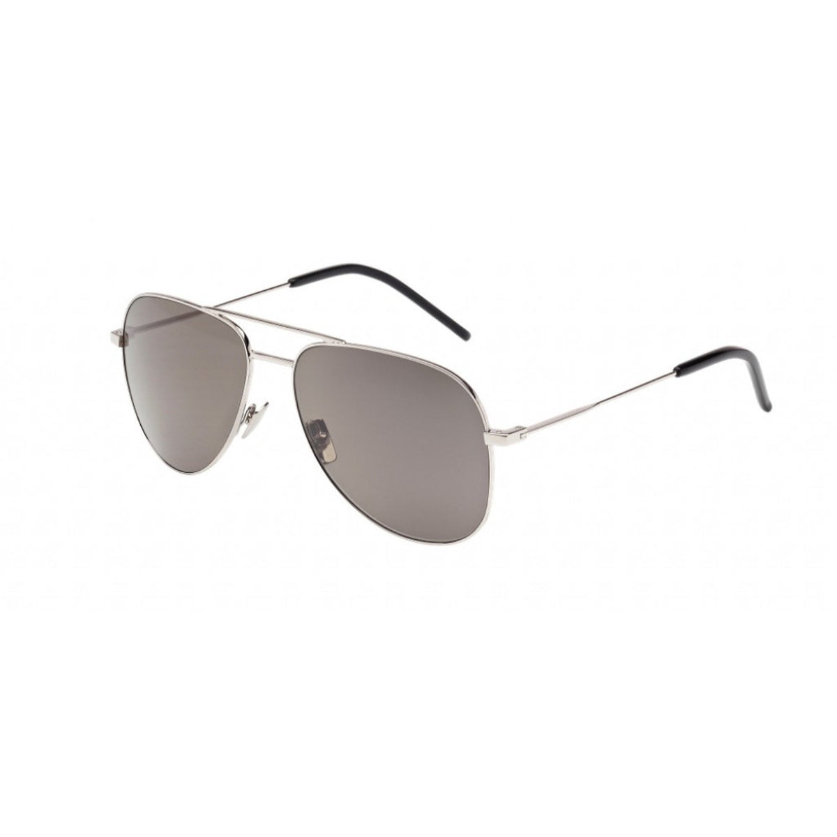 Saint Laurent Unisex Sunglasses Fall Winter 2015 Silver Smoke Glass Glass Shiny CLASSIC 11 010