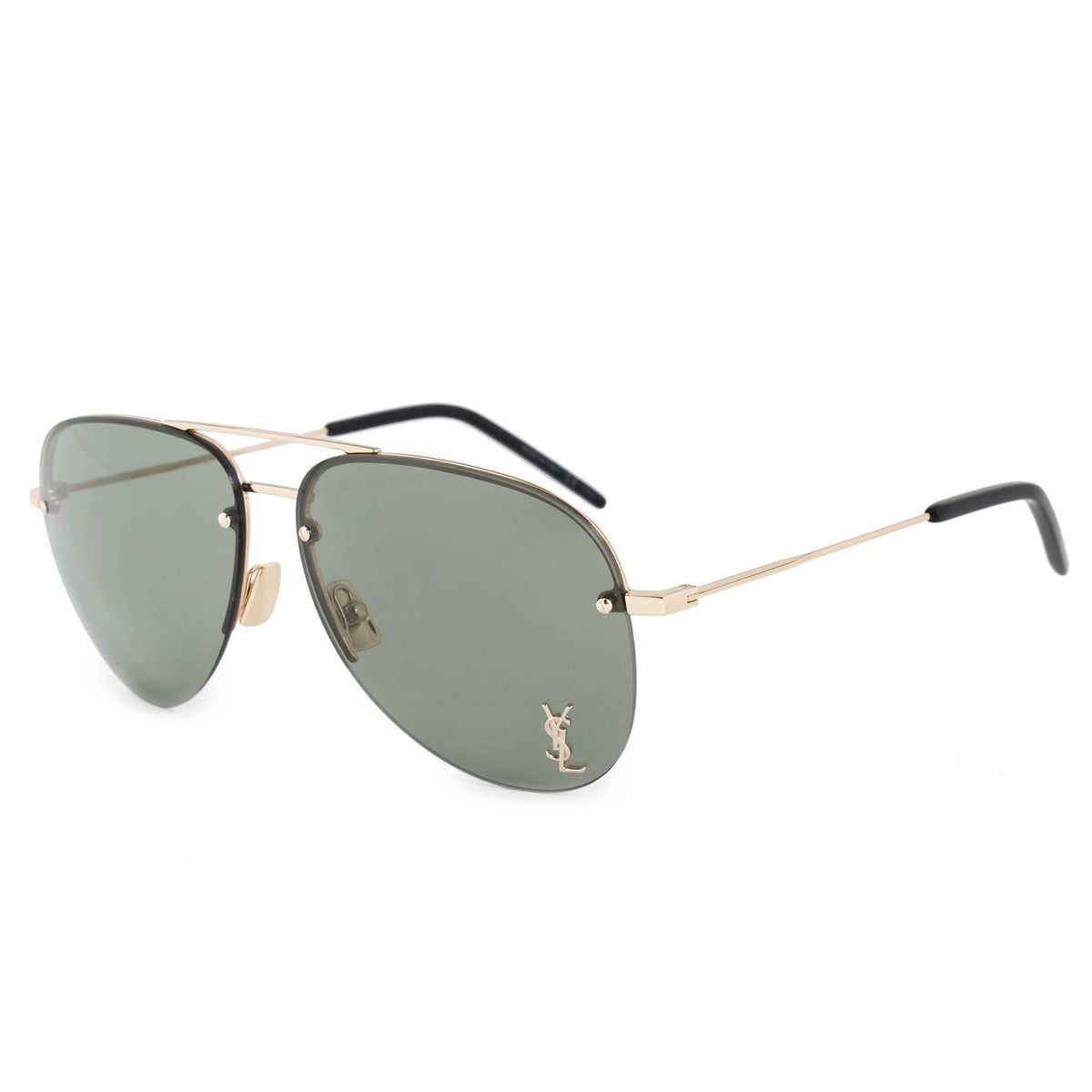 Saint Laurent Unisex Sunglasses Spring Summer 2017 Gold Green Nylon Nylon Light CLASSIC 11 M 003