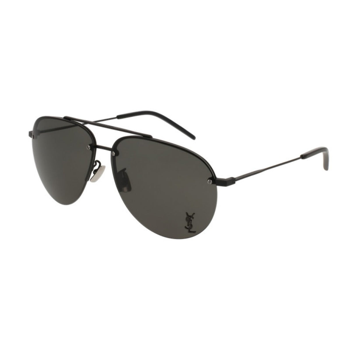 Saint Laurent Unisex Sunglasses Spring Summer 2021 Silver Grey Nylon Nylon Shiny CLASSIC 11 M 005