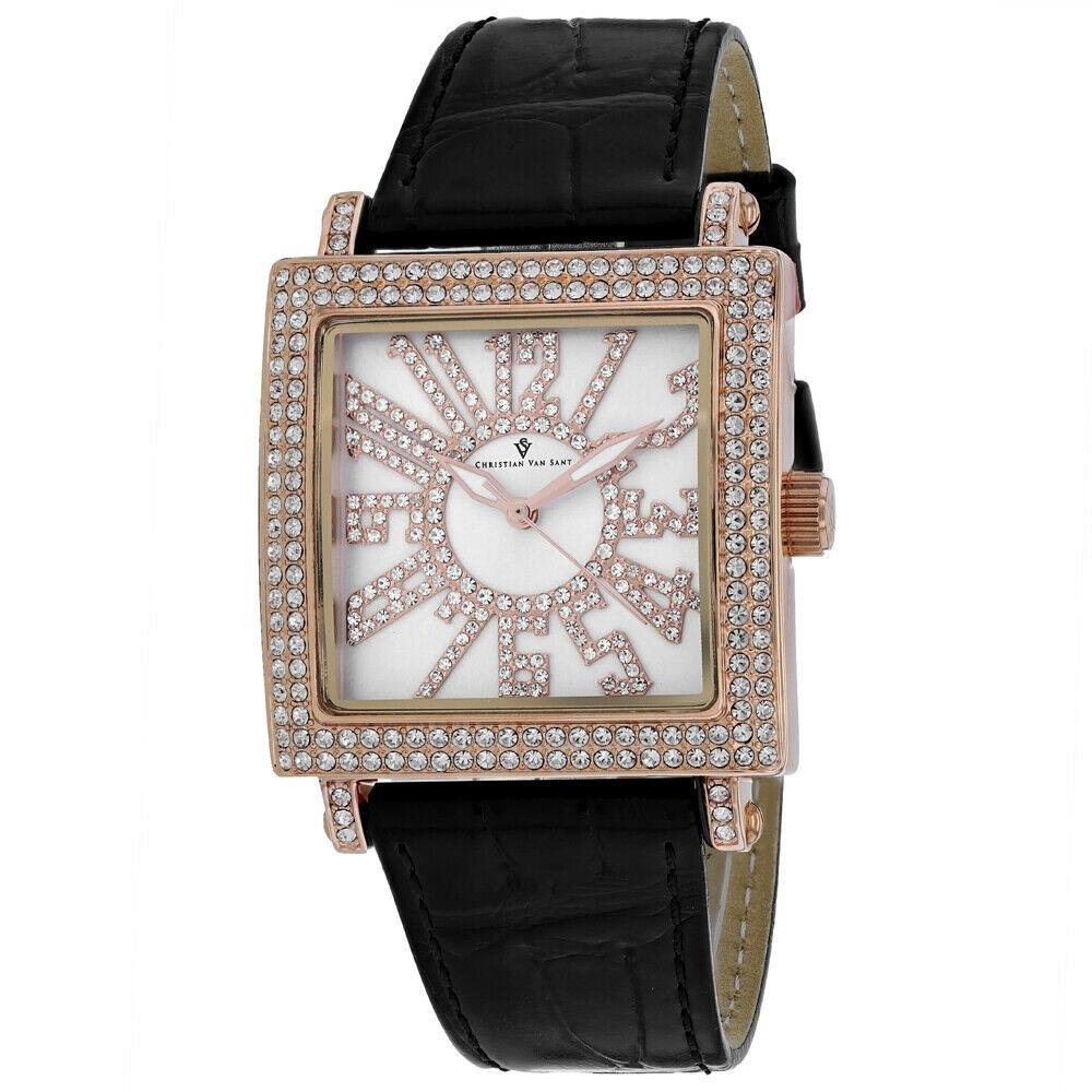 Christian Van Sant Women's CV0242 Lumina Black Leather Watch
