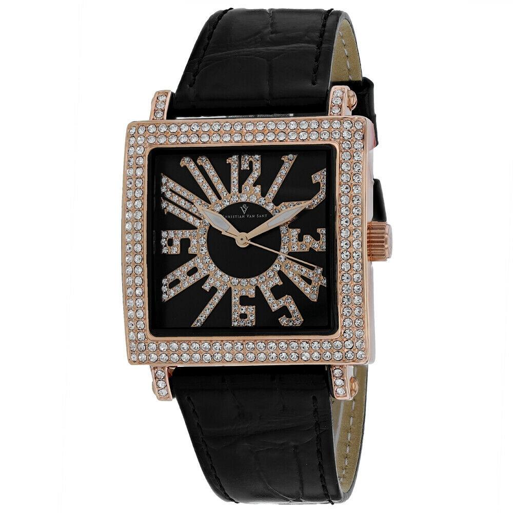 Christian Van Sant Women's CV0245 Lumina Black Leather Watch