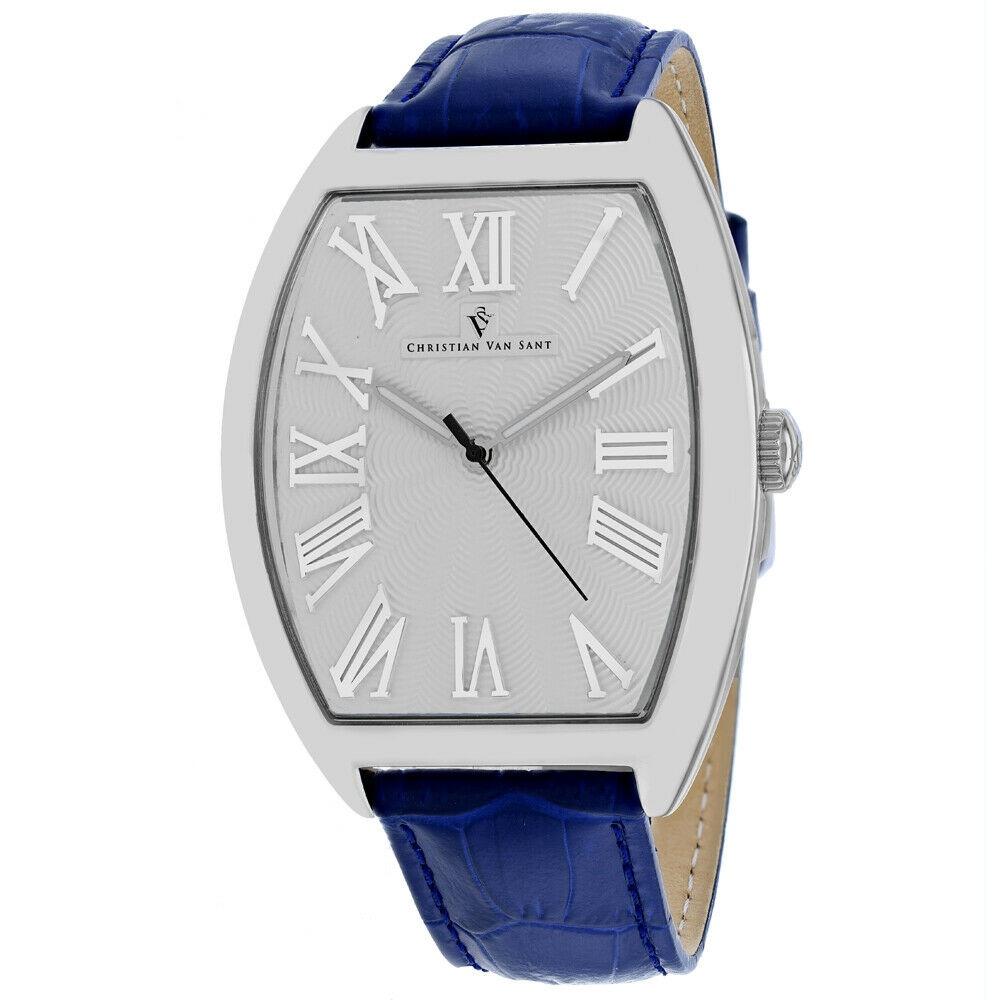 Christian Van Sant Men&#39;s CV0275 Royalty Blue Leather Watch