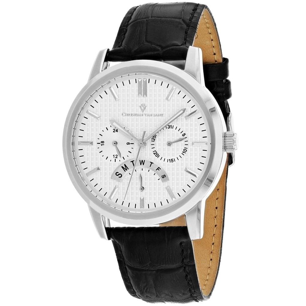 Christian Van Sant Men&#39;s CV0323 Alden Black Leather Watch