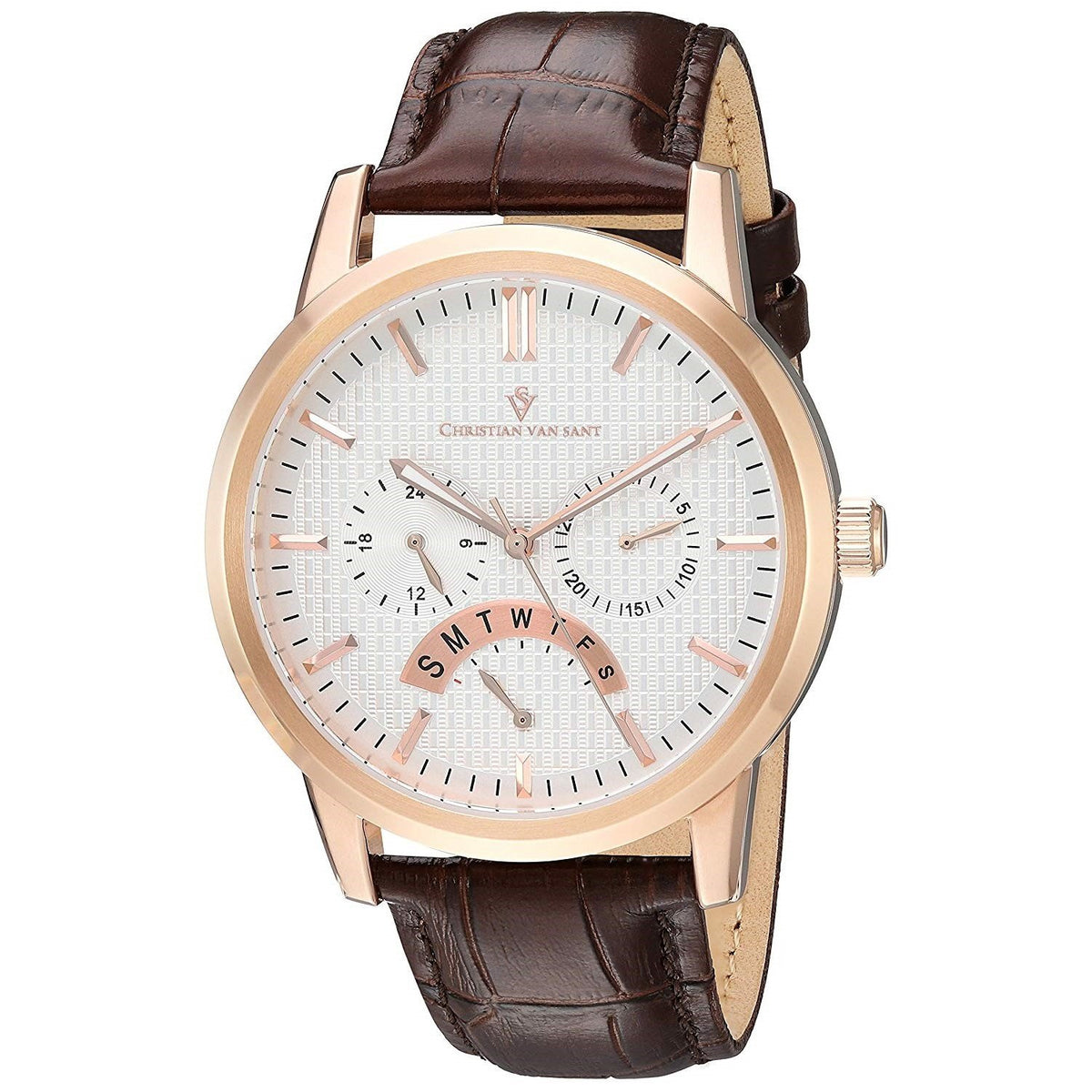 Christian Van Sant Men's CV0324 Alden Brown Leather Watch