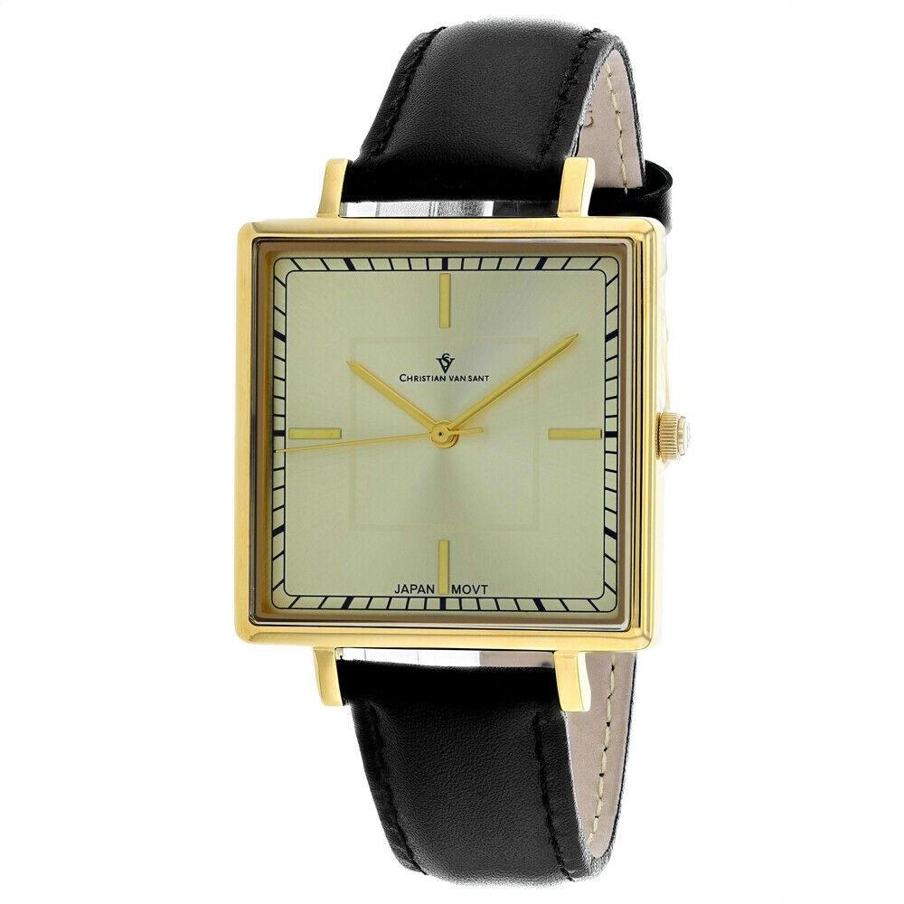 Christian Van Sant Women's CV0413 Callista  Black Leather Watch