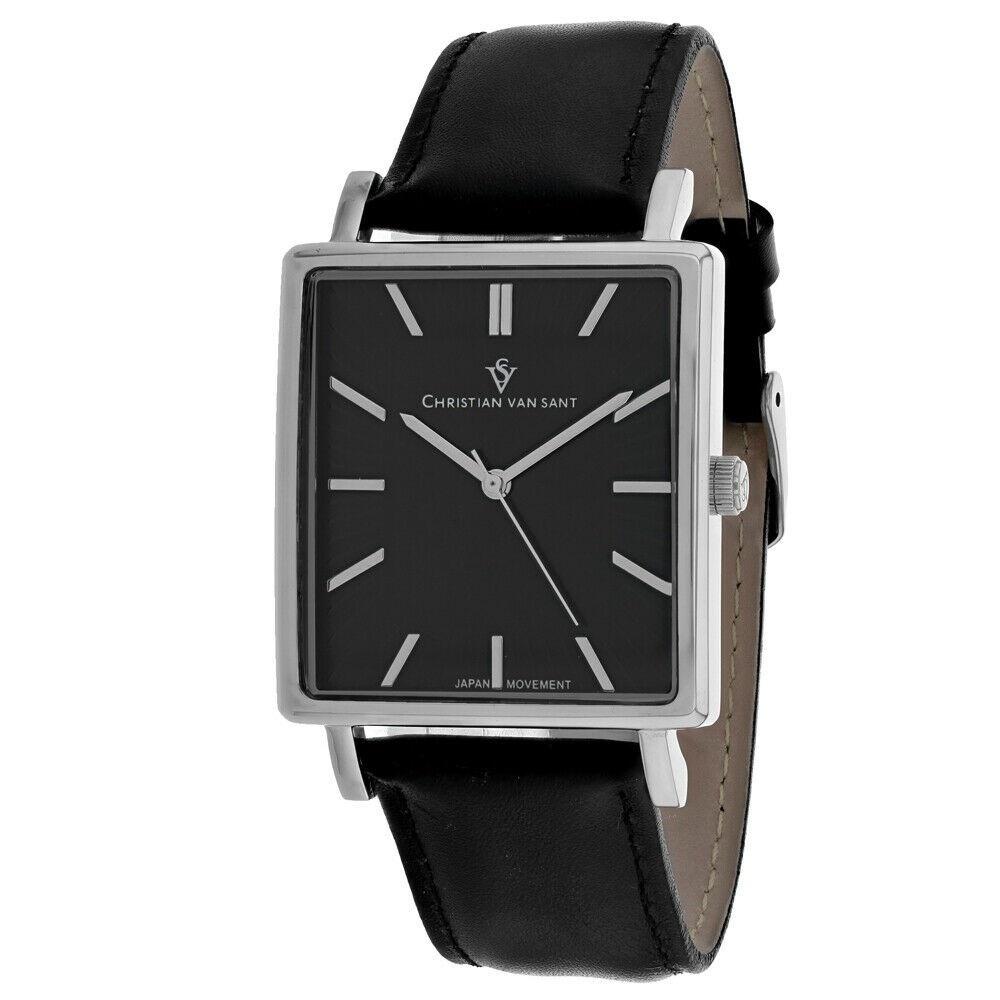 Christian Van Sant Men&#39;s CV0431 Ace Black Leather Watch