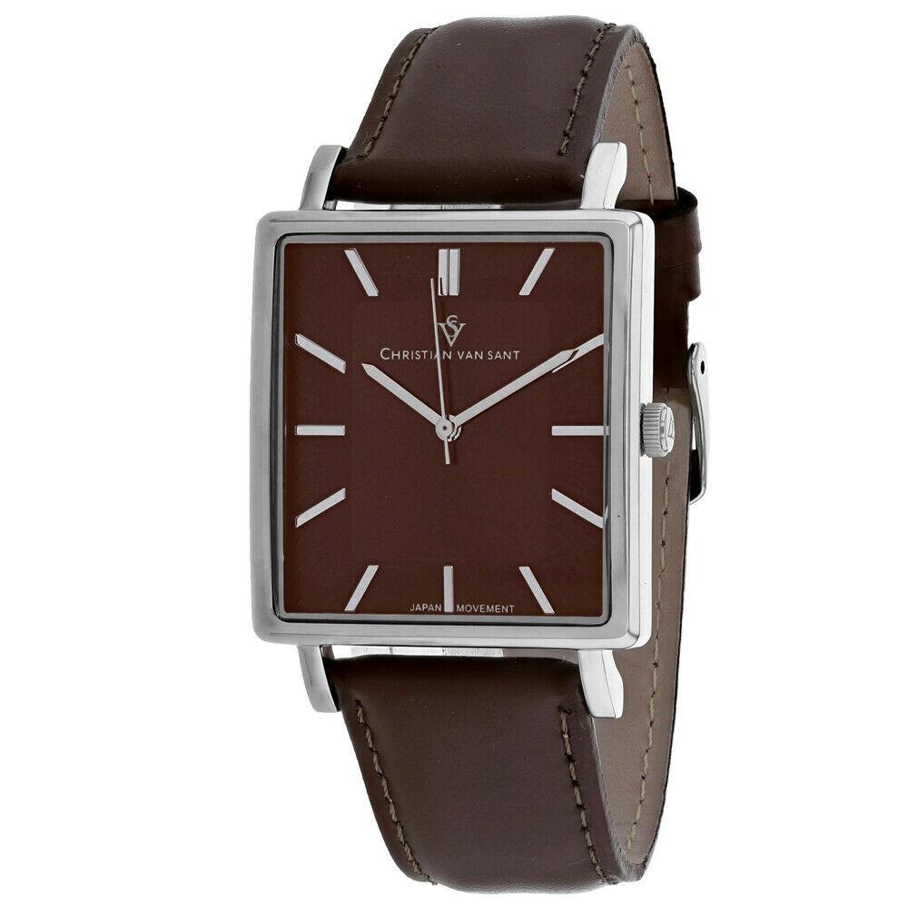 Christian Van Sant Men&#39;s CV0434 Ace Brown Leather Watch