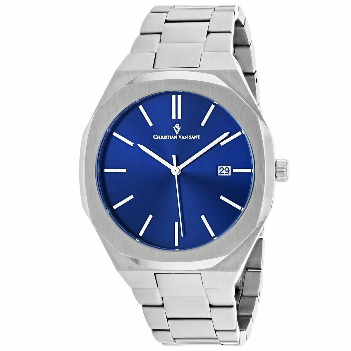 Christian Van Sant Men&#39;s CV0522 Octavius Slim Stainless Steel Watch