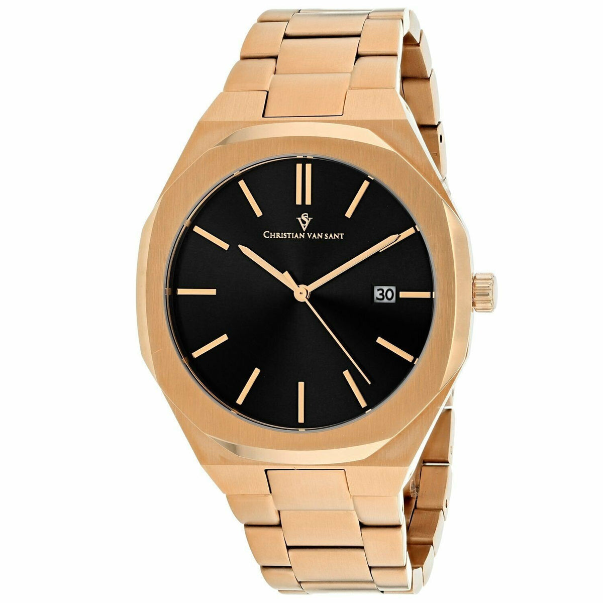 Christian Van Sant Men's CV0524 Octavius Slim Rose Gold-Tone Stainless Steel Watch