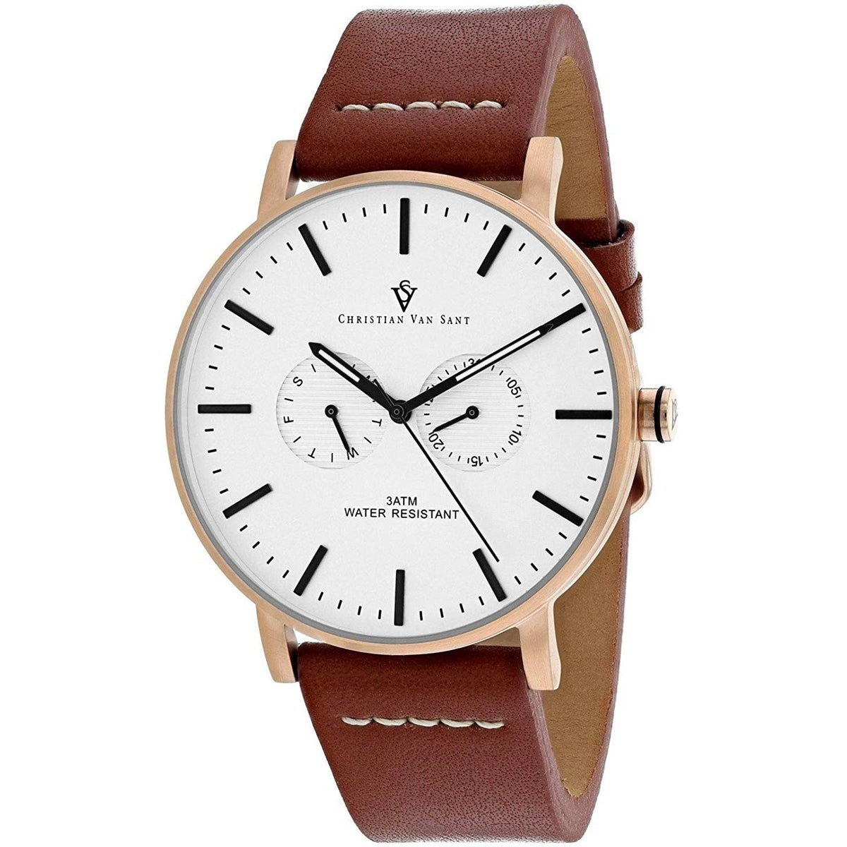 Christian Van Sant Men's CV0543 Eterno Brown Leather Watch