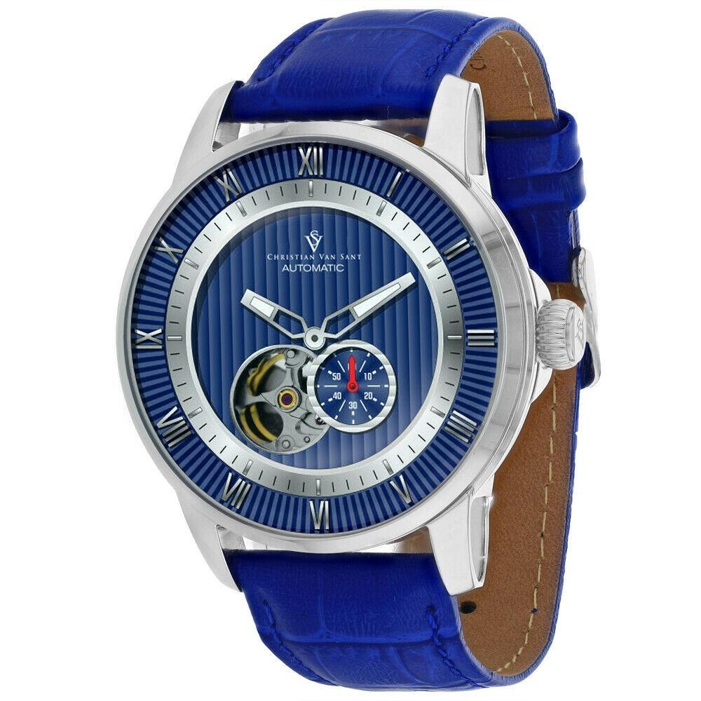 Christian Van Sant Men's CV0553 Viscay Blue Leather Watch
