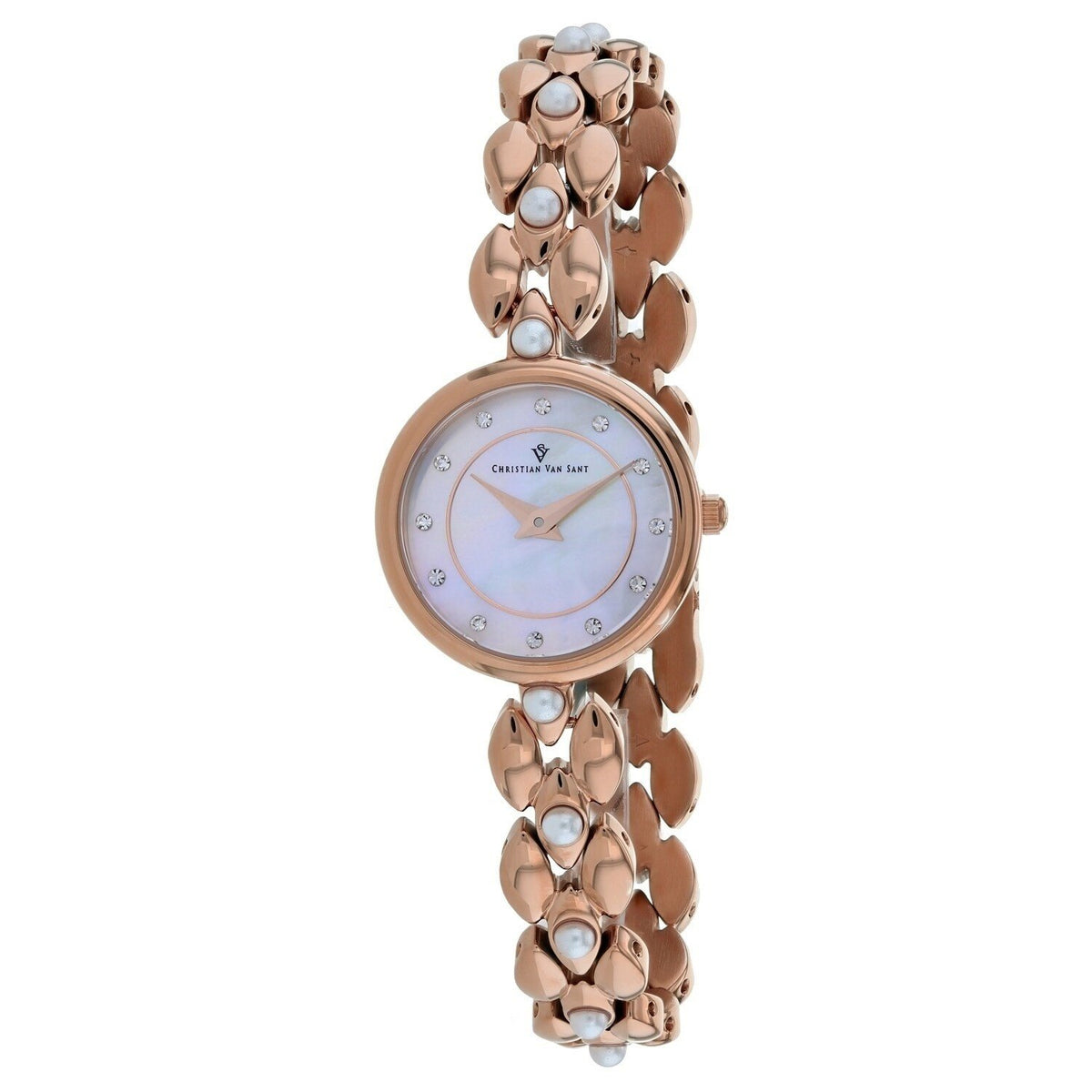 Christian Van Sant Women&#39;s CV0613 Perla Rose Gold-Tone Stainless Steel Watch
