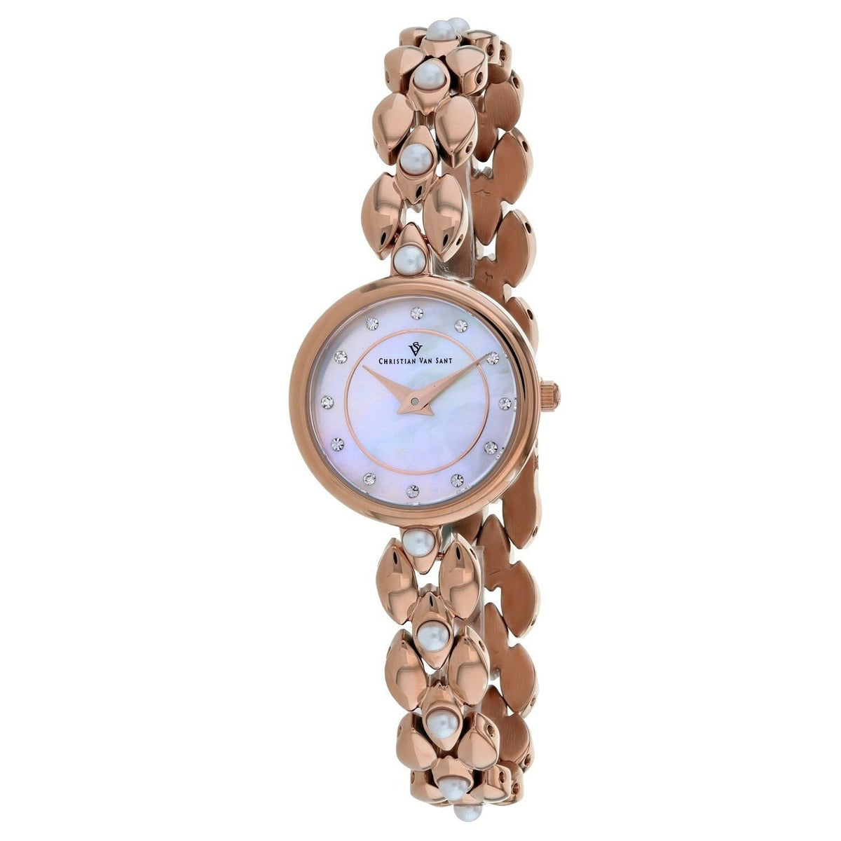 Christian Van Sant Women&#39;s CV0615 Perla Rose Gold-Tone Stainless Steel Watch
