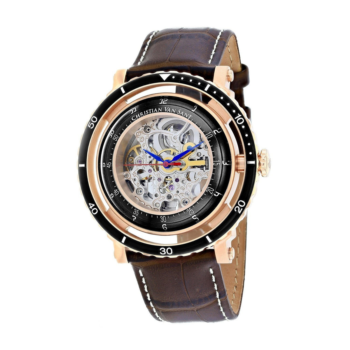 Christian Van Sant Men's CV0744 Dome Brown Leather Watch