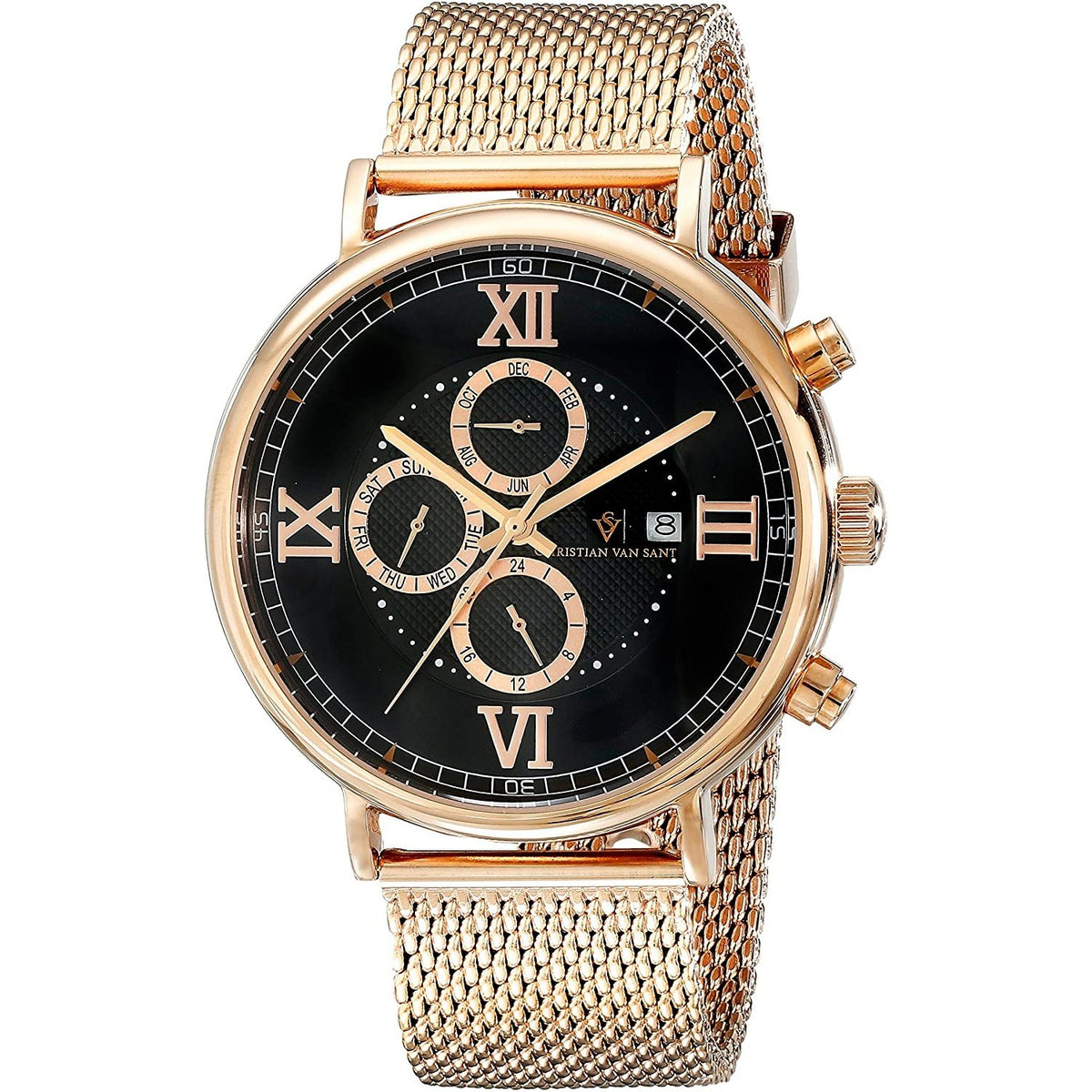 Christian Van Sant Men's CV1123 Somptueuse Chronograph Rose-Tone Stainless Steel Watch