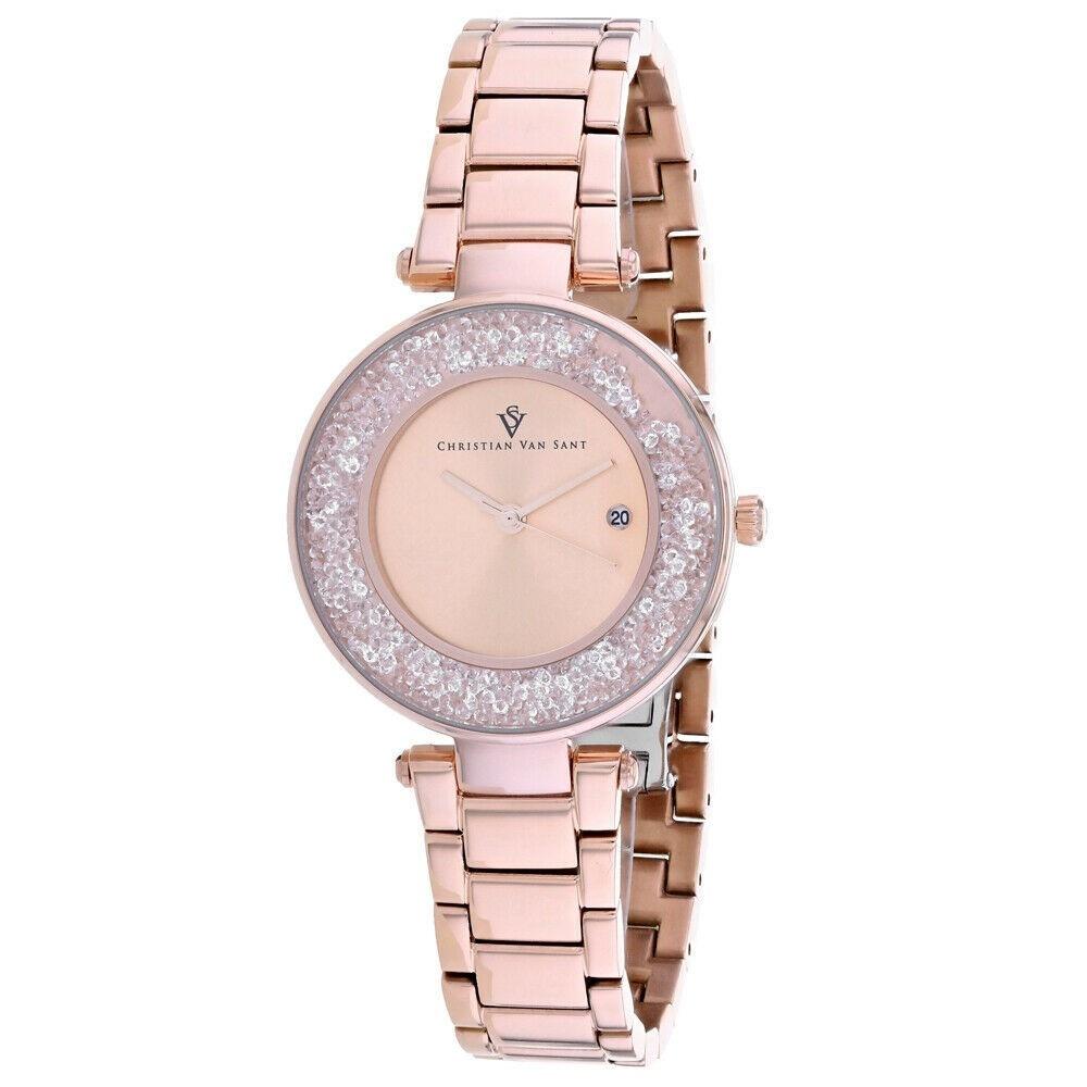 Christian Van Sant Women's CV1214 Dazzle  Rose Gold-Tone Stainless Steel Watch