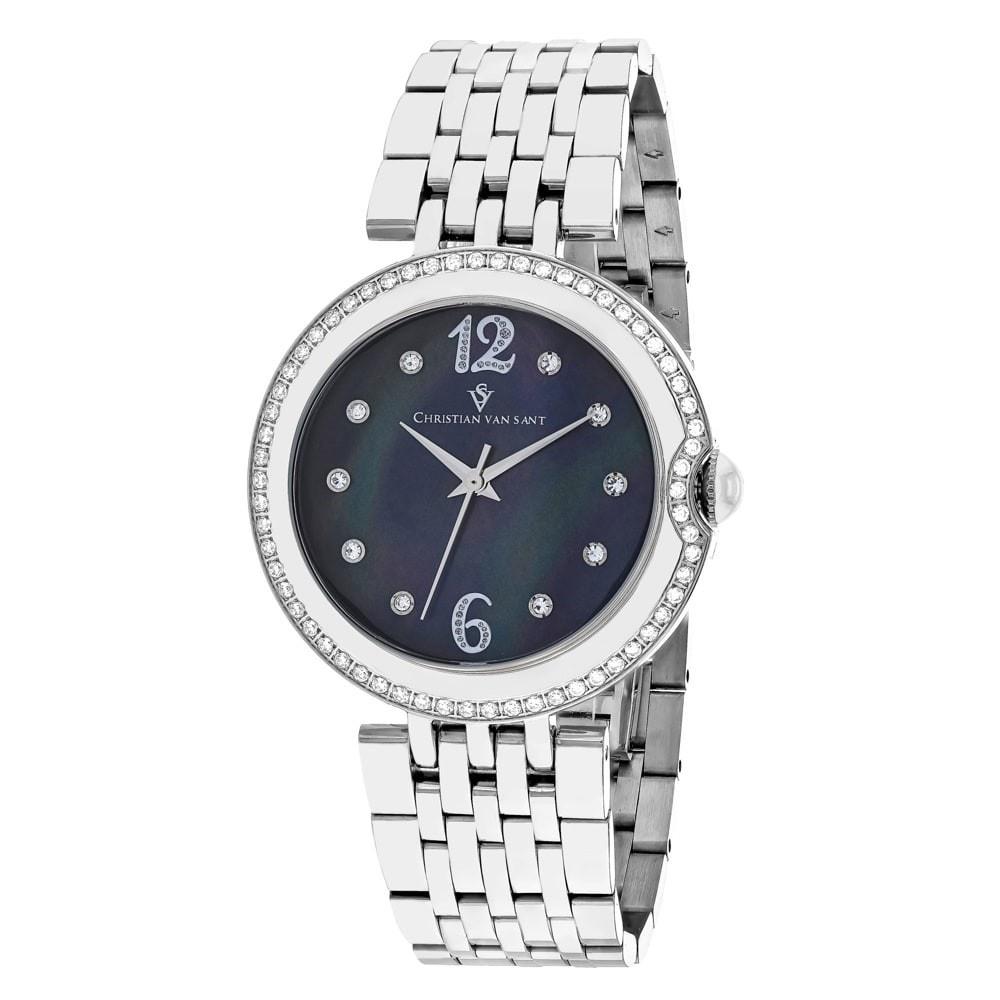 Christian Van Sant Women&#39;s CV1611 Jasmine Crystal Stainless Steel Watch