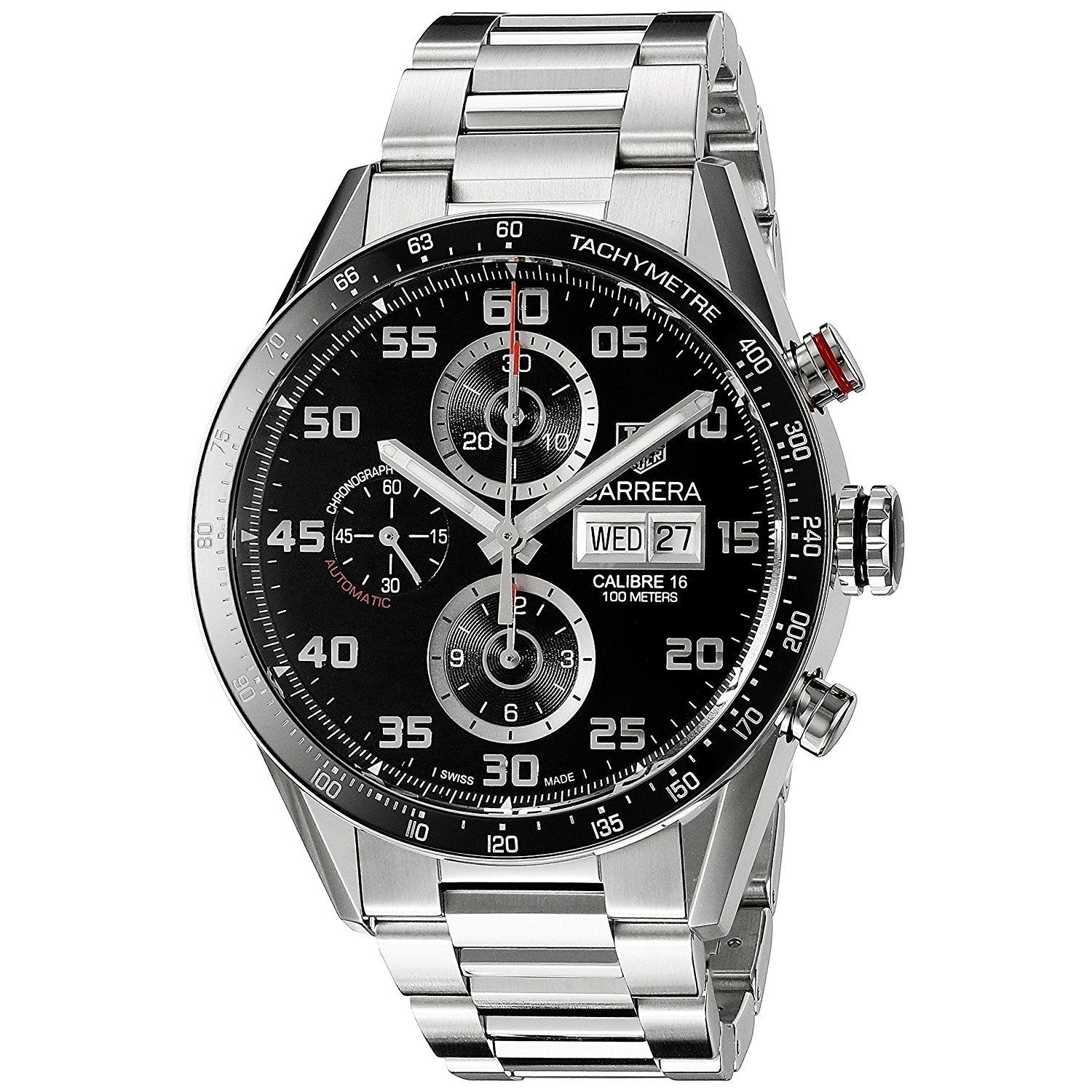 TAG Heuer - Carrera Automatic Chronograph 43mm Brushed-Steel and Leather  Watch - Men - Black TAG Heuer