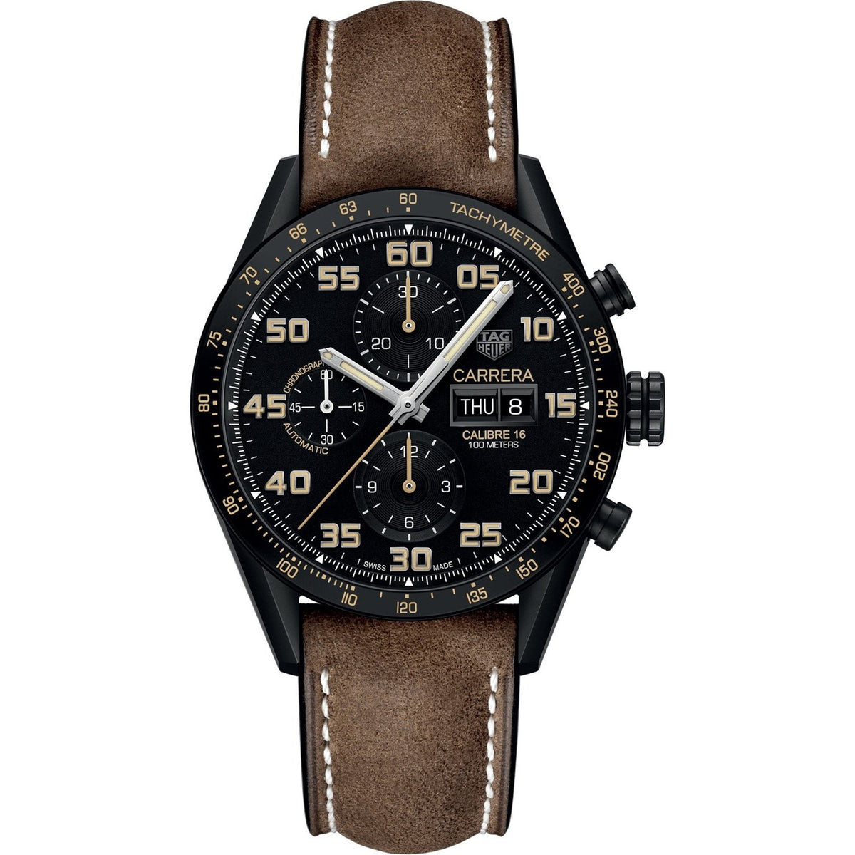Tag Heuer Men&#39;s CV2A84.FC6394 Carrera Limited Edition Chronograph Automatic Brown Aged leather Watch