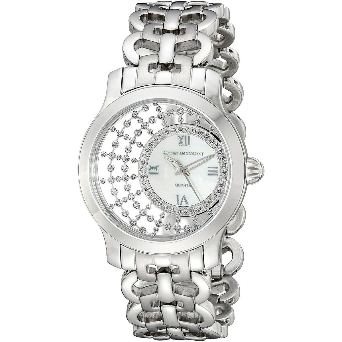 Christian Van Sant Women&#39;s CV4410 Delicate Crystal Stainless Steel Watch