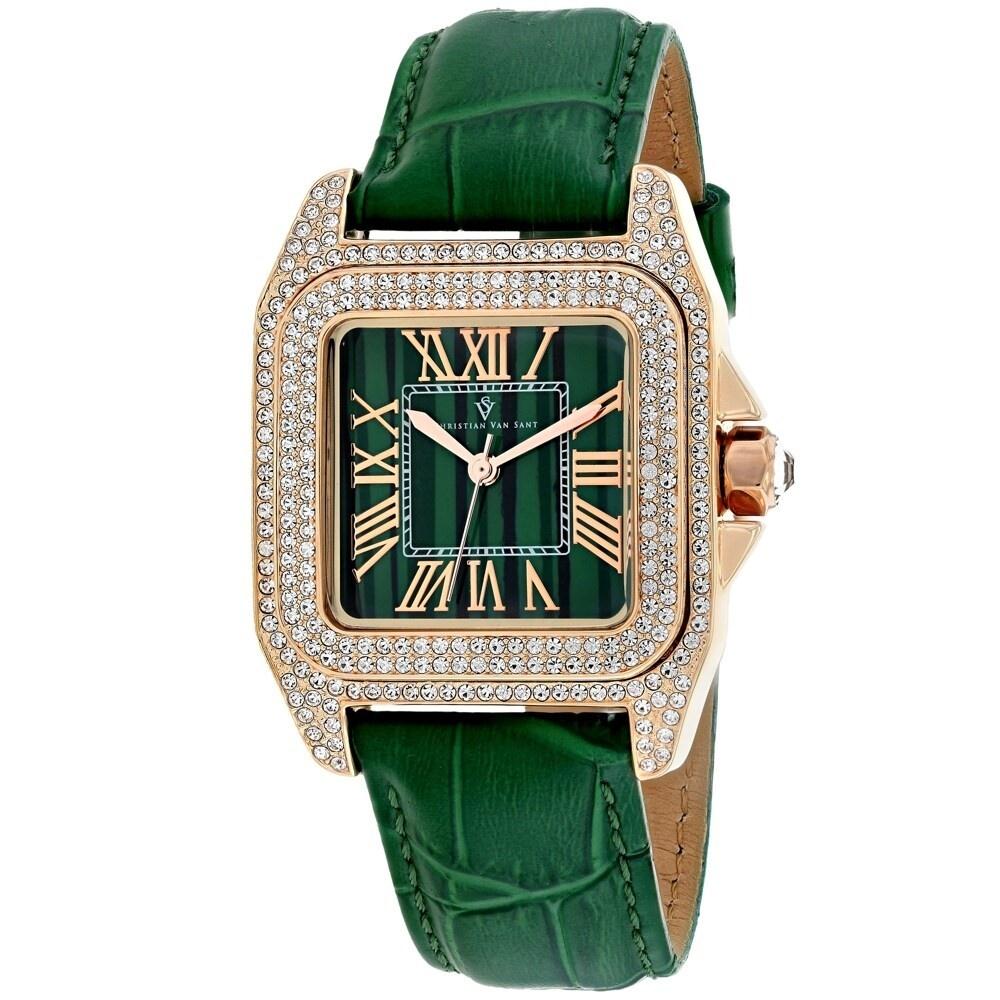 Christian Van Sant Women's CV4424 Radieuse Green Leather Watch