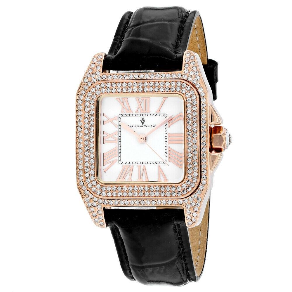 Christian Van Sant Women's CV4426 Radieuse Black Leather Watch