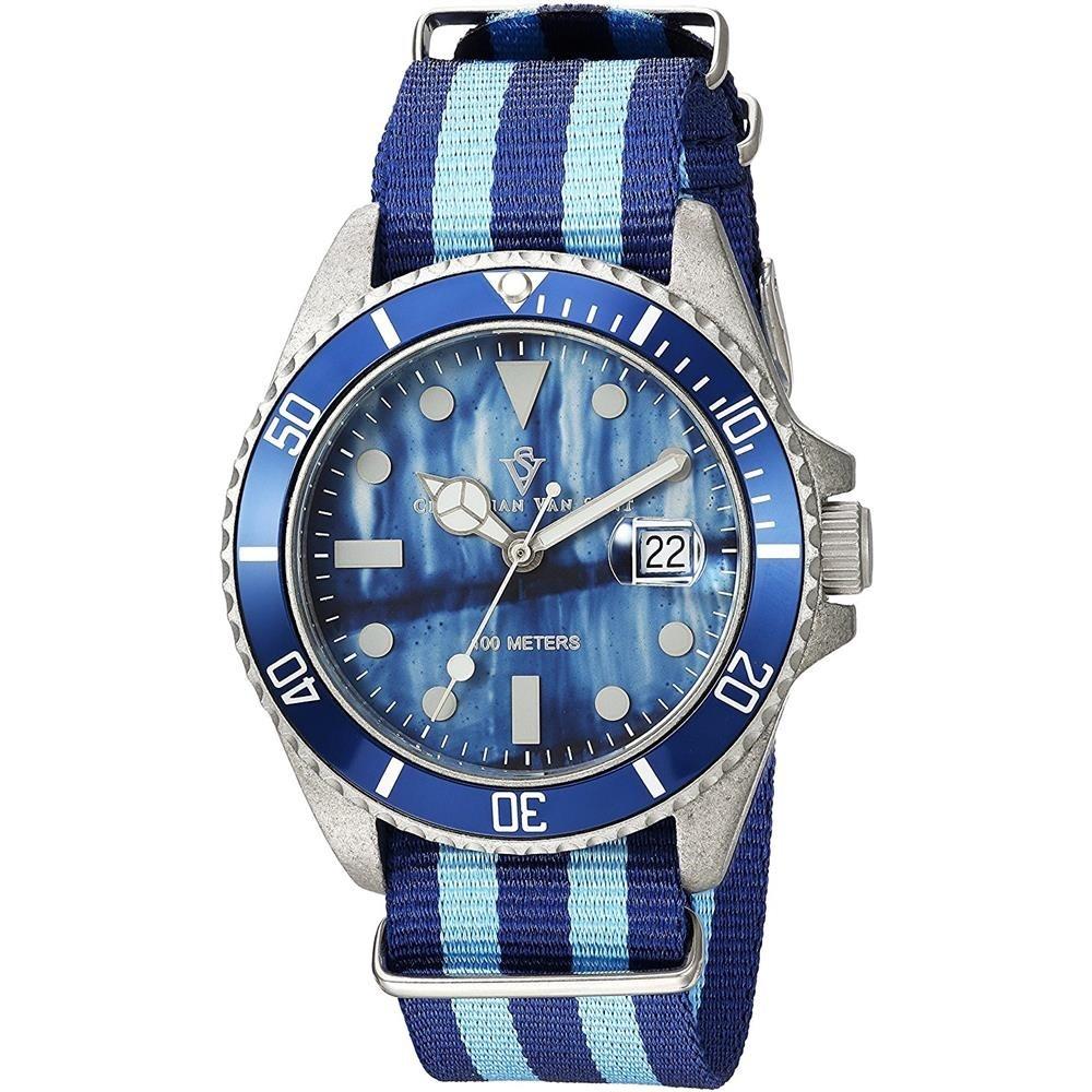 Christian Van Sant Men&#39;s CV5103NBLB Montego Vintage Two-Tone Silicone Watch