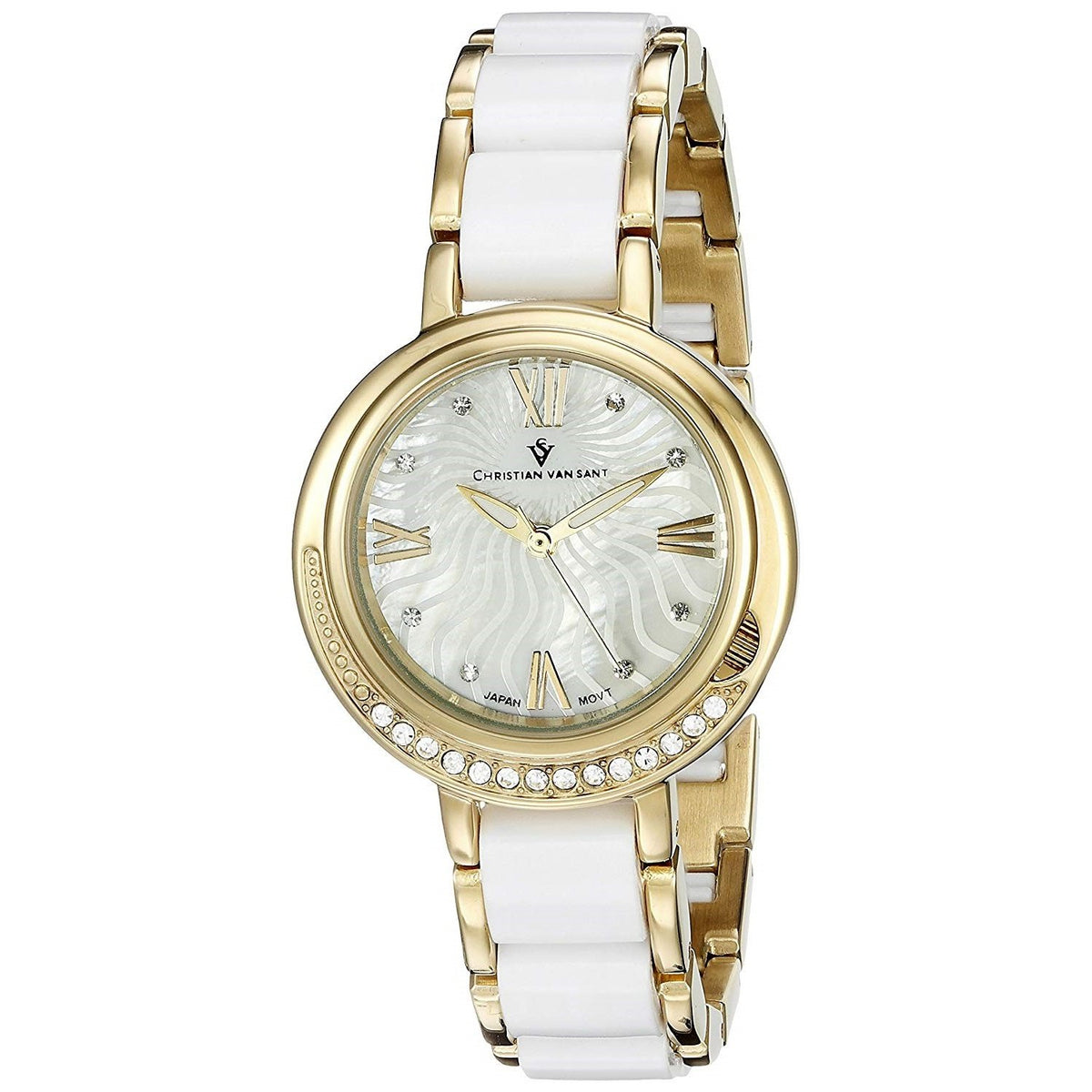 Christian Van Sant Women's CV7611 Eternelle Crystal Two-Tone Stainless Steel Watch