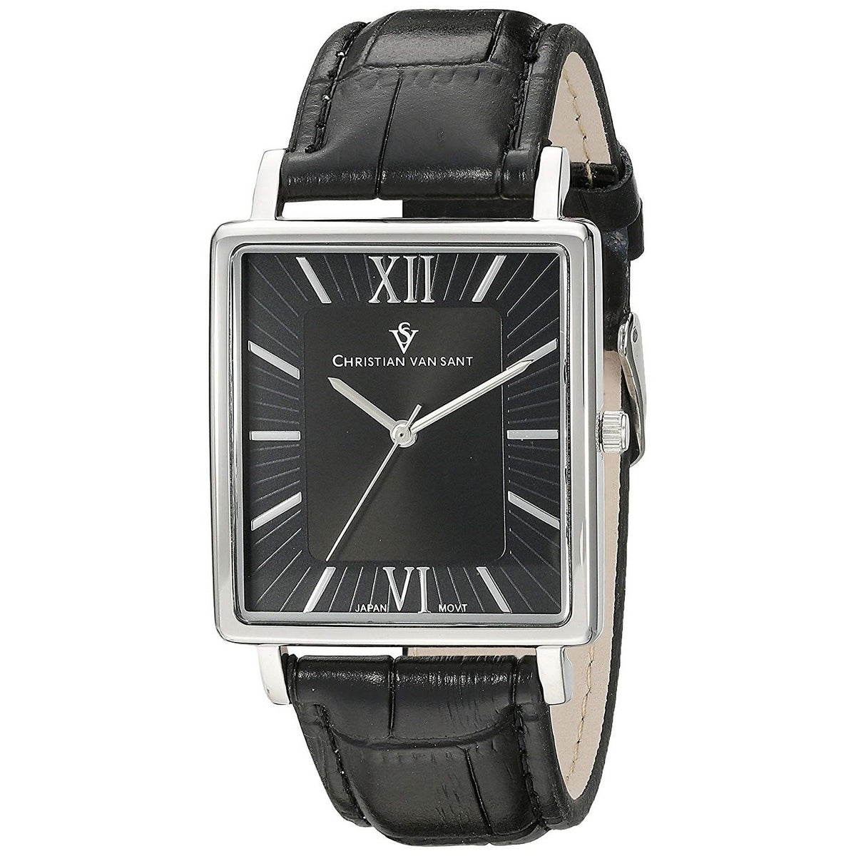 Christian Van Sant Men's CV8510 Monte Cristo Black Leather Watch