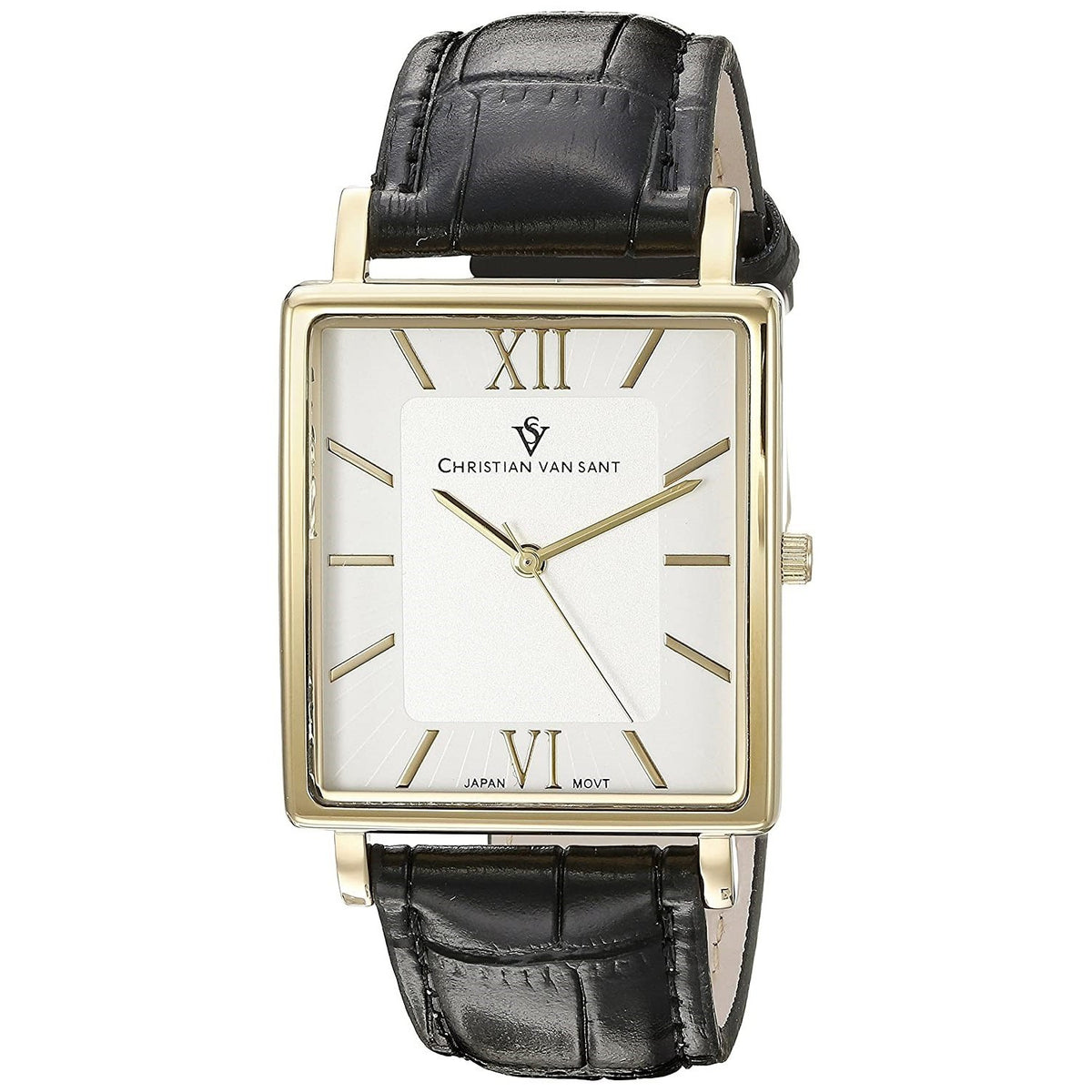 Christian Van Sant Men's CV8512 Monte Cristo Black Leather Watch