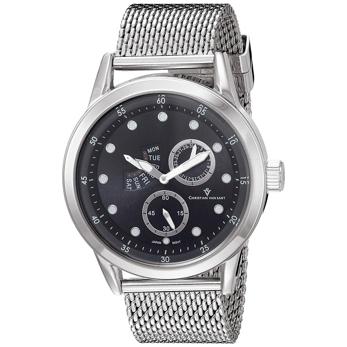 Christian Van Sant Men's CV8711 Rio Stainless Steel Mesh Watch