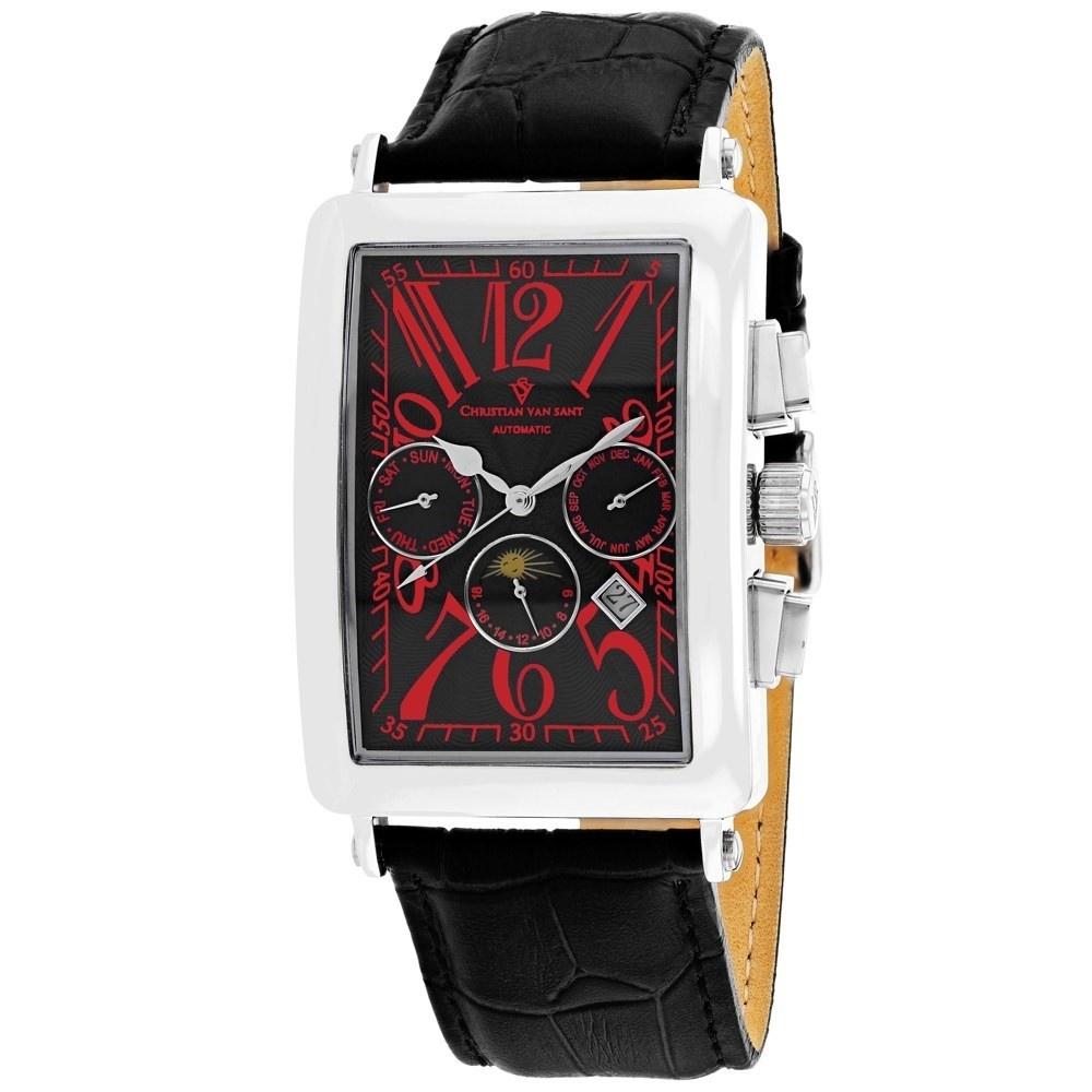 Christian Van Sant Men's CV9134 Prodigy Black Leather Watch