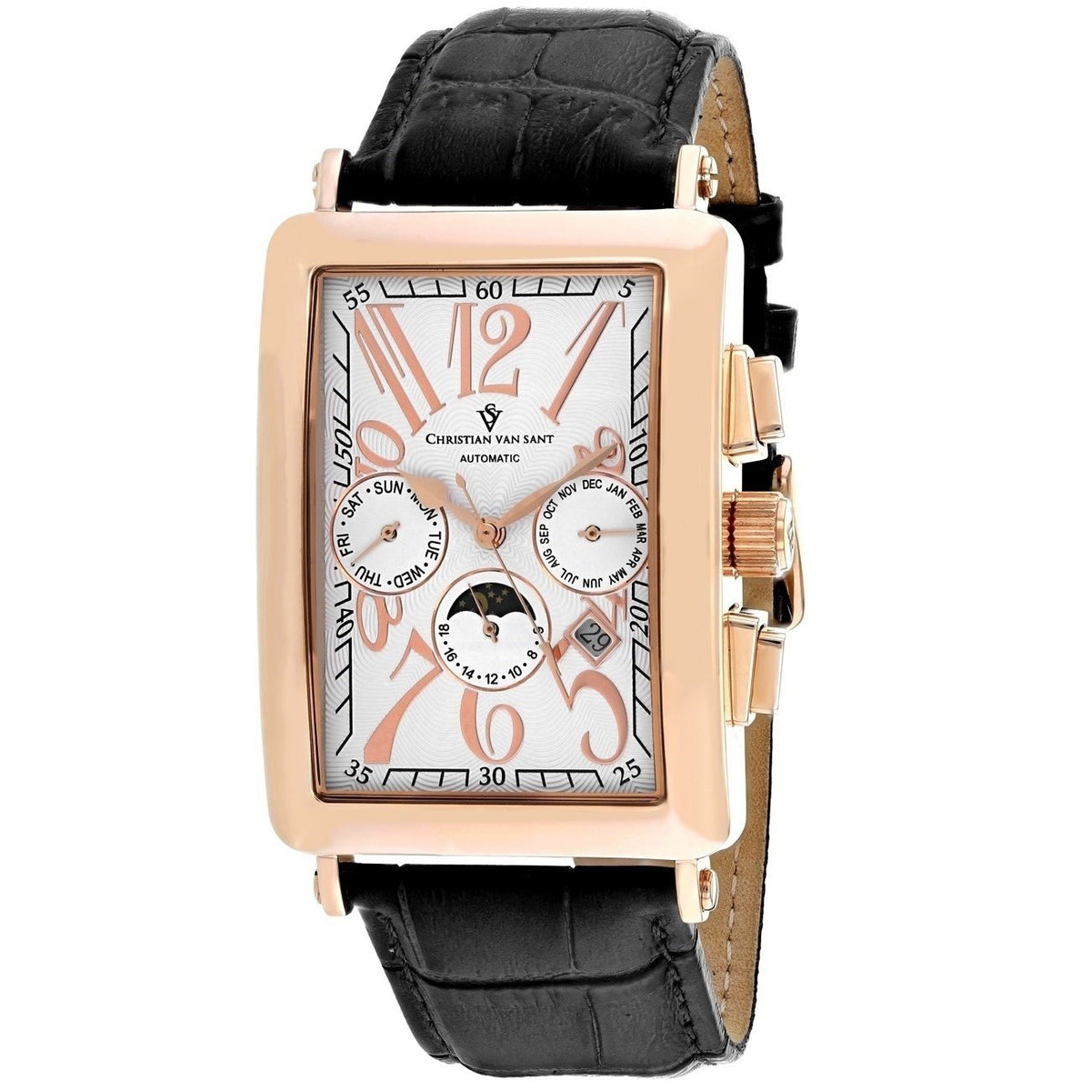 Christian Van Sant Men's CV9140 Prodigy Black Leather Watch