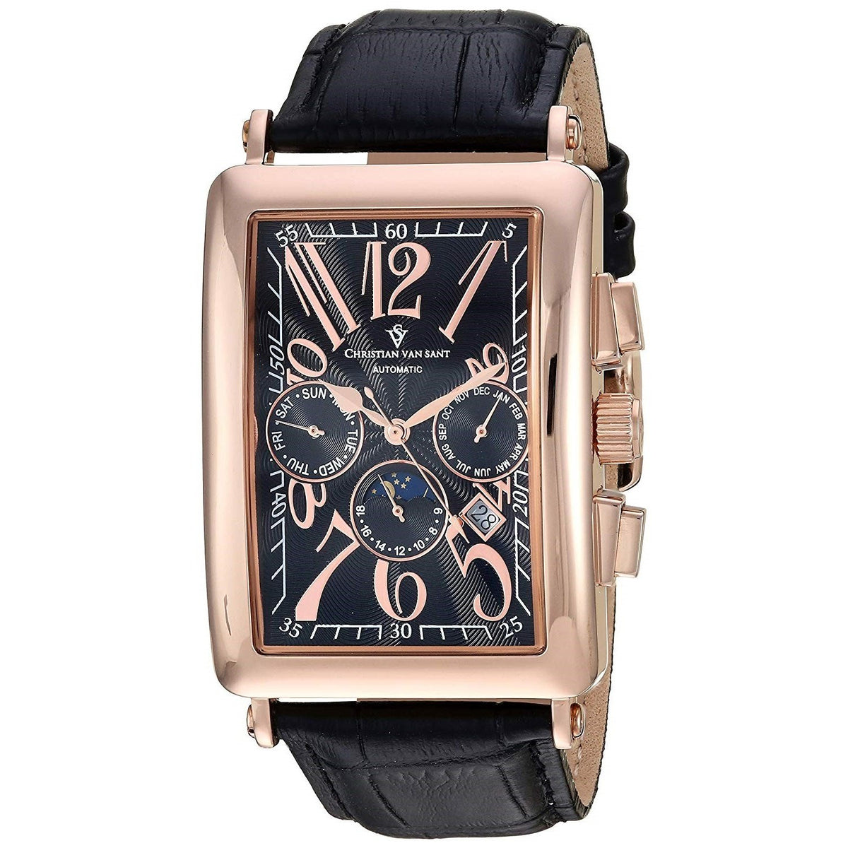 Christian Van Sant Men's CV9141 Prodigy Black Leather Watch